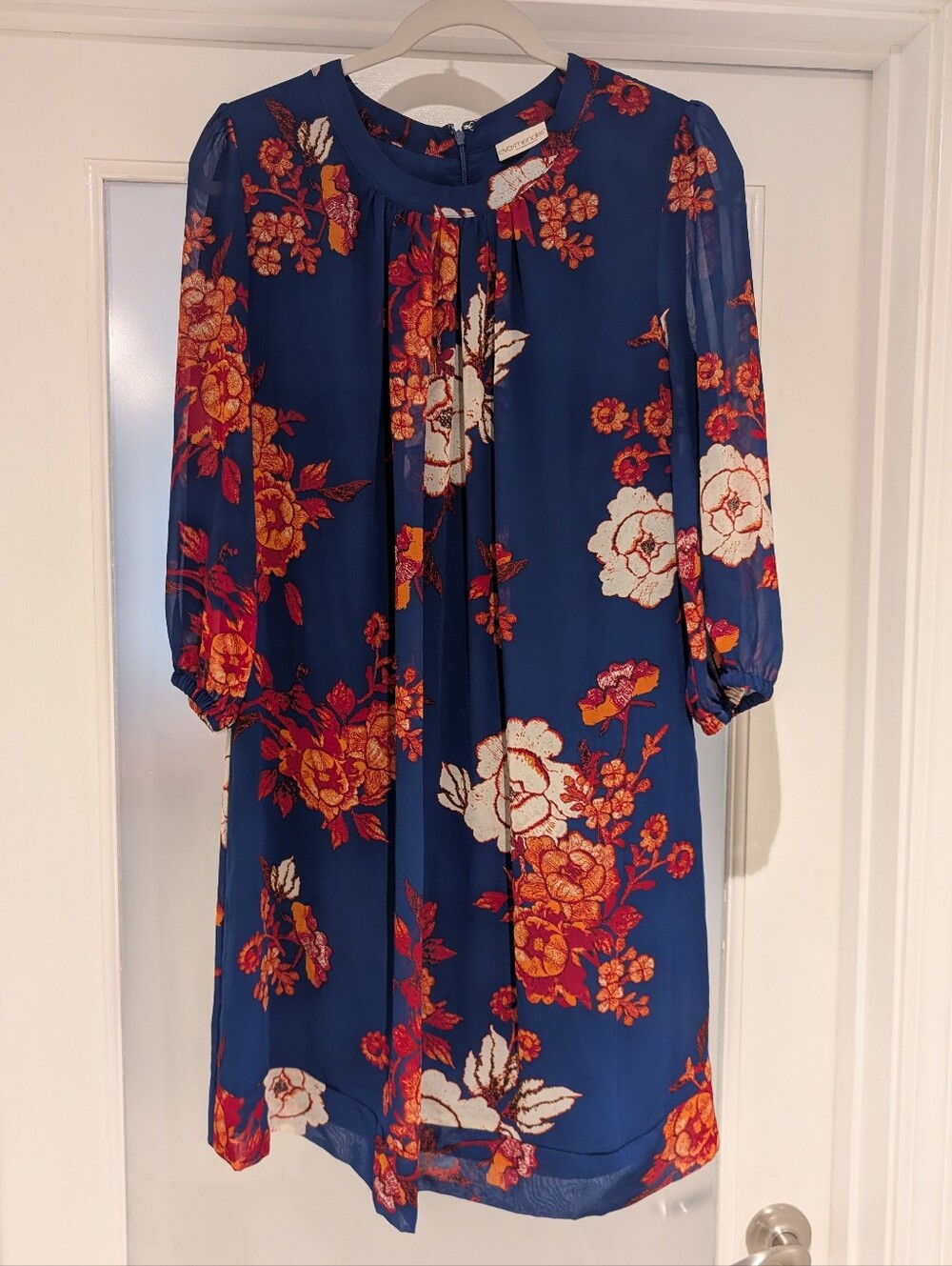 Eva Mendes NY&CO Blue and Orange Floral Dress